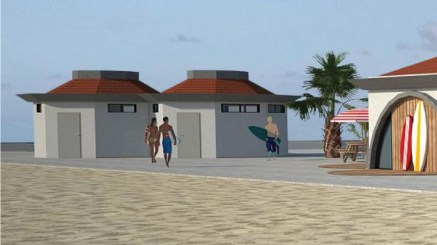 הדמיית מבני שירותים ציבוריים חדשים בטיילת טרומן